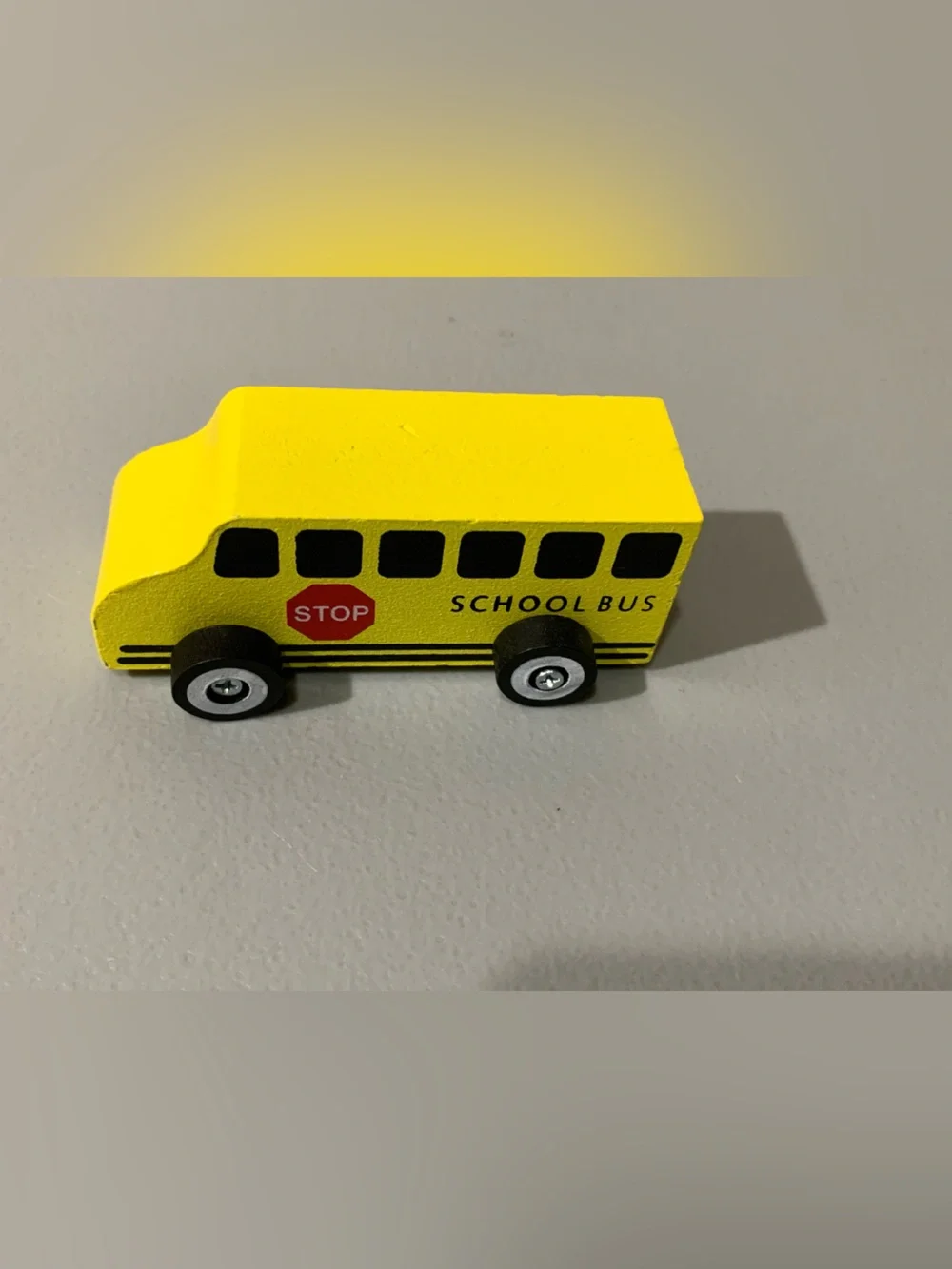 Yellow Wooden School Bus Toy for Kids - Classic Vehicle Play